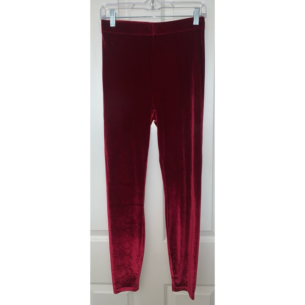 Fabletics Maroon Velour Leggings